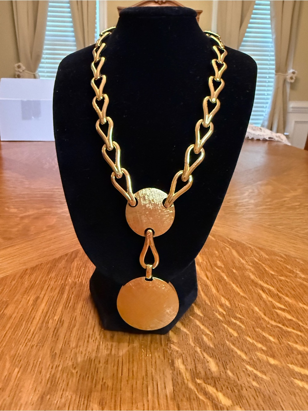 Monet Gold Link Pendant Statement Necklace - Women Jewelry